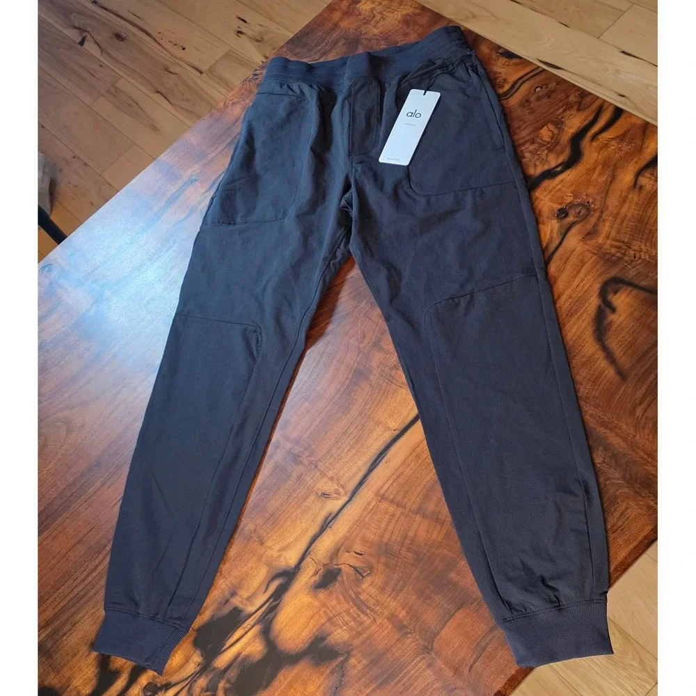 Alo Yoga Mens Co-Op Pant Black Activewear Joggers Atheleisure Gym